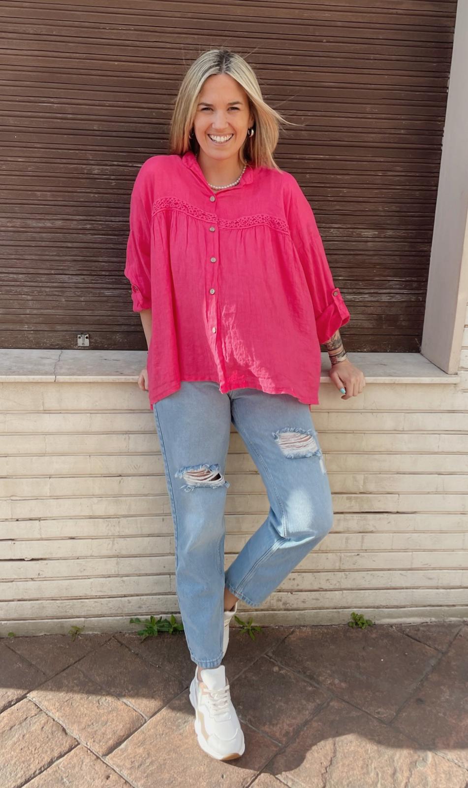 Blusa Lino Flower - Imagen 7