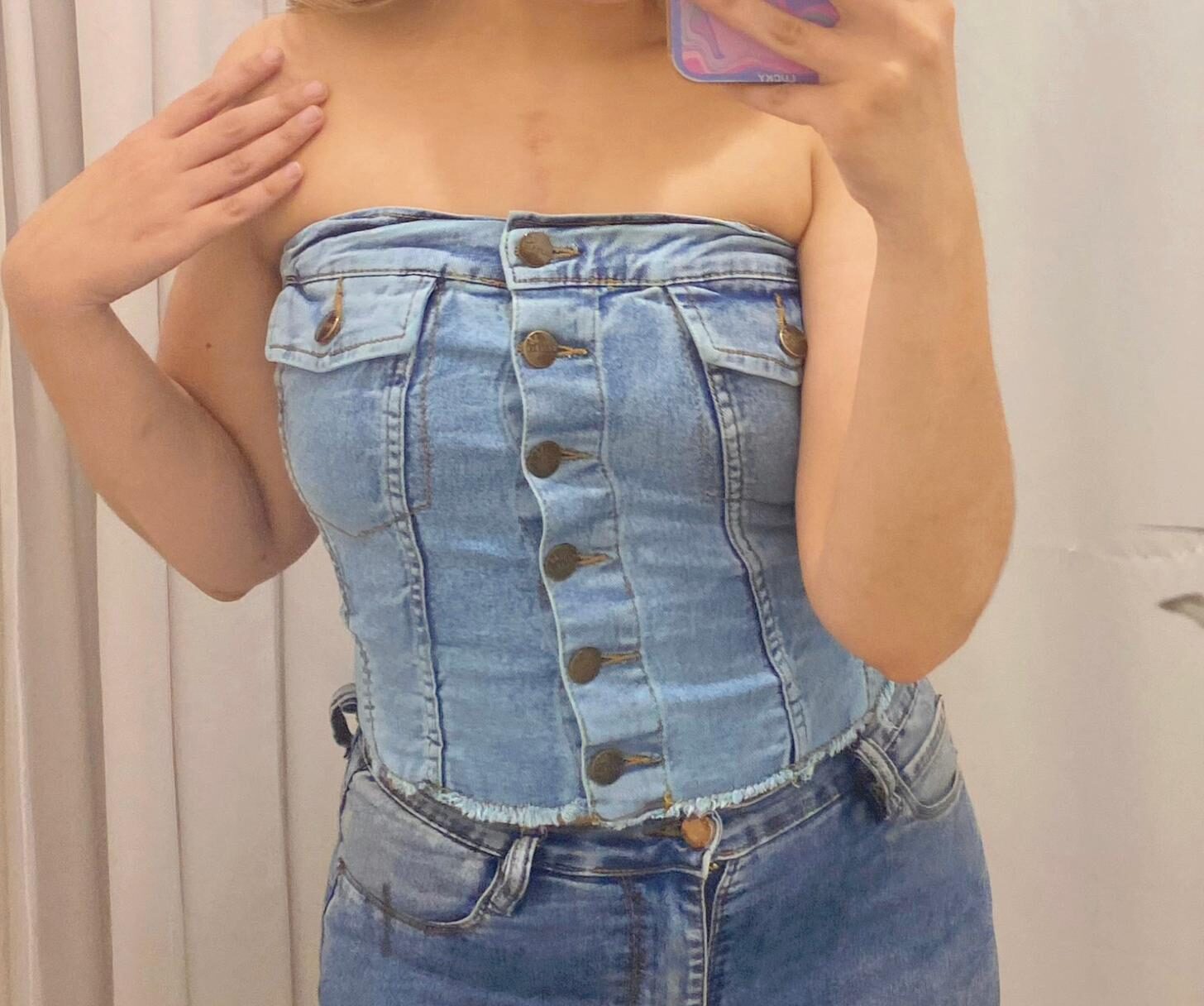 Top corset denim - Imagen 4
